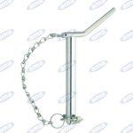 Perno gancio traino Cat2 con maniglia spina e catena Ø28x130mm