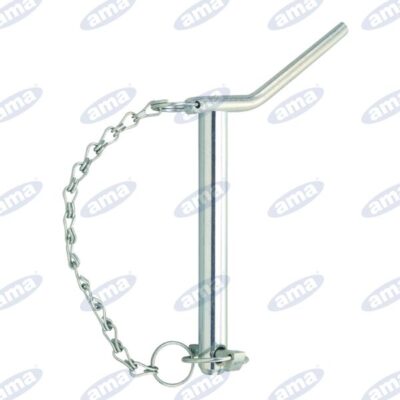 Perno gancio traino Cat2 con maniglia spina e catena Ø28x130mm