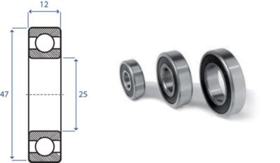 Cuscinetto a sfera 6005 2RS