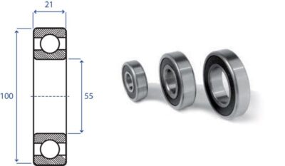 Cuscinetto a sfera 6211 2RS
