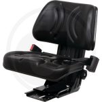 Sedile in ecopelle PVC nero, molleggio posteriore, larghezza 480mm