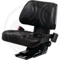 Sedile in ecopelle PVC nero, molleggio posteriore, larghezza 480mm
