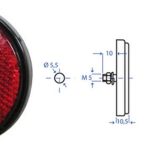 Catadiottro rosso Ø60