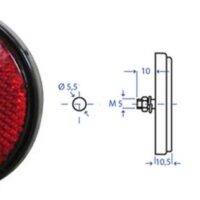 Catadiottro rosso Ø60