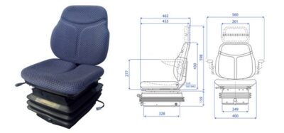 Sedile in stoffa SC74 con molleggio stretto ad aria M97