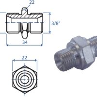 Nipples F. 3/8" - F. 3/8"