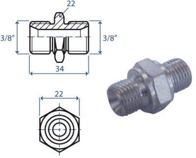 Nipples F. 3/8" - F. 3/8"