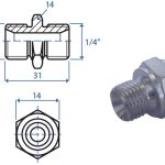 Nipples 1/4" - 1/4" NPT