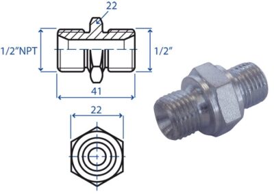 Nipples 1/2" - 1/2" NPT