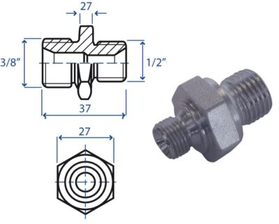 Nipples M. 3/8" - M. 1/2"
