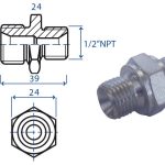 Nipples riduzione M3/8" - M1/2" NPT