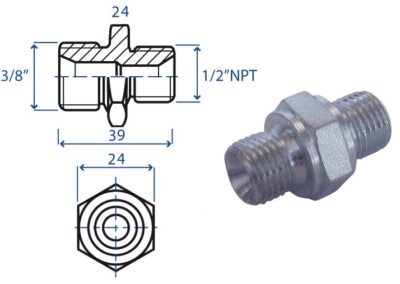 Nipples riduzione M3/8" - M1/2" NPT