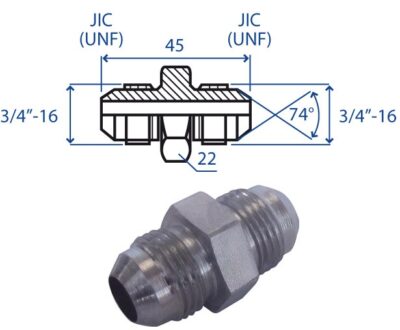 Nipples JIC 3/4"-16 - JIC 3/4"-16