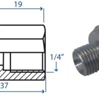 Riduzione M/F M.3/8" F.1/4"