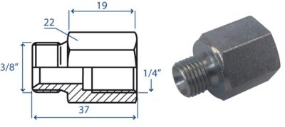 Riduzione M/F M.3/8" F.1/4"
