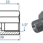 Riduzione M/F M.3/8" F.1/2"