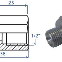 Riduzione M/F M.3/8" F.1/2"
