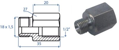 Riduzione M/F M.18x1,5 F.1/2"