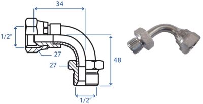 Adattatore M/F curvo 90° 1/2"