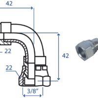 Adattatore F/F curvo 90° 3/8"