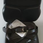 Sedile in ecopelle nera Cobo SC74, guide scorrevoli, cinture di sicurezza, sensore di presenza