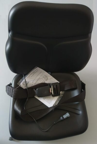 Sedile in ecopelle nera Cobo SC74, guide scorrevoli, cinture di sicurezza, sensore di presenza