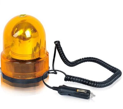 Lampeggiante Trattore 12V Con Base Magnete Lampada Alogena BA15S