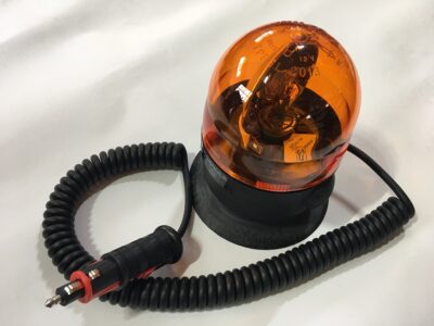 Lampeggiante ventosa+calamita, cavo spiralato con presa accendisigari, 12V H1 Microboule