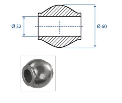 Rotula superiore Cat.3 D.60x32