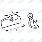 Mazza Stampata L=150mm, S=55, H=100, Ø Fori 20,5