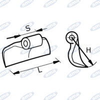 Mazza Stampata L=150mm, S=55, H=100, Ø Fori 20,5