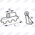 Mazza Stampata L=155mm, S=90mm, H=110mm, Ø Fori 20,5