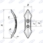 Vomerina a 2 punte 260X75X8