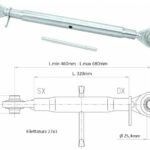 3° punto Cat2 Filetto 27x3 Lunghezza 460-680mm
