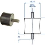 Silent Block Antivibrante M8 Ø30x20